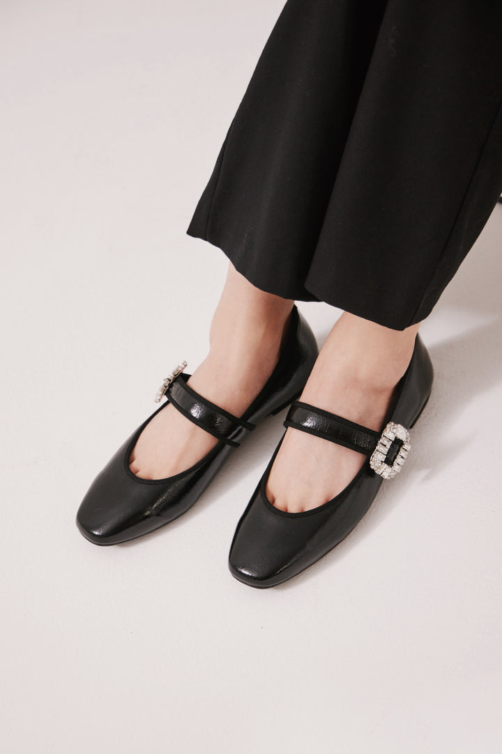 【NELU】ビジューバックルメリージェーン　晴雨兼用