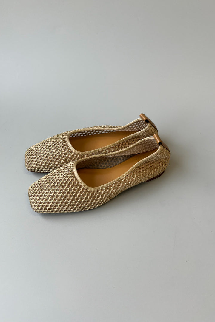 [NUIT] <in stock> Mesh Square Ballet - Black/Beige</in>