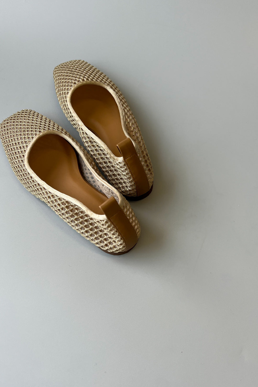 [NUIT] <in stock> Mesh Square Ballet - Black/Beige</in>