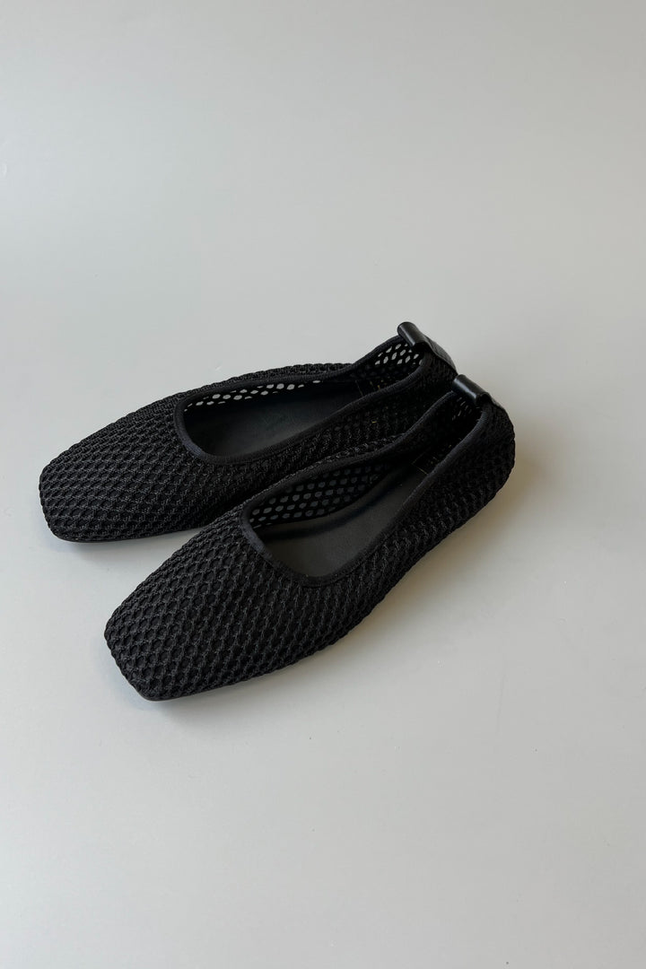 [NUIT] <in stock> Mesh Square Ballet - Black/Beige</in>