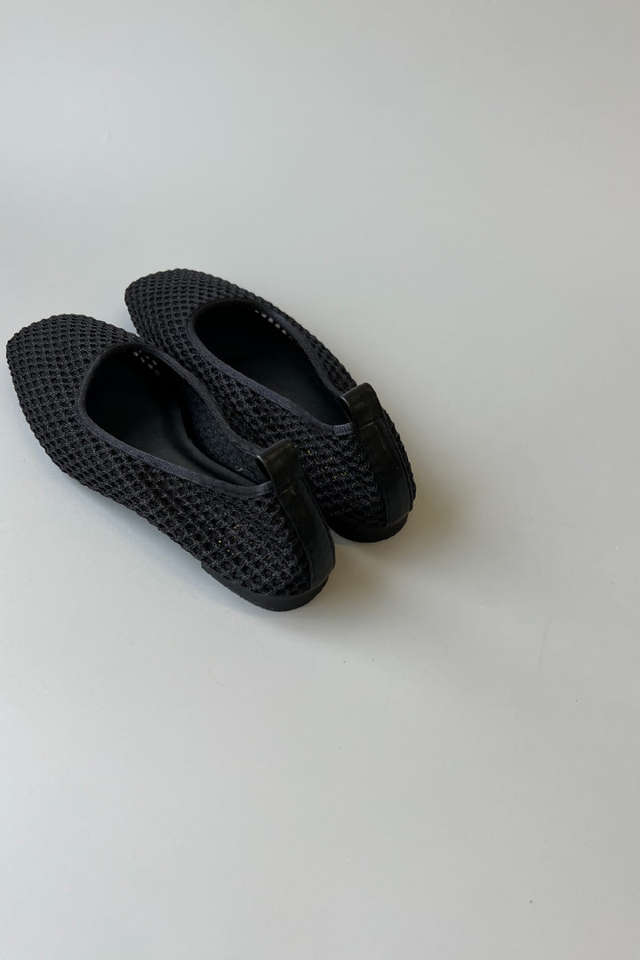 [NUIT] <in stock> Mesh Square Ballet - Black/Beige</in>