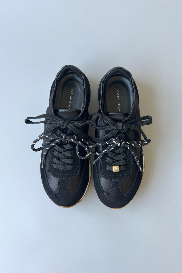 【SNOOK】〈Immediate Delivery〉Soft Double-Lace Sneakers ■Black/Beige