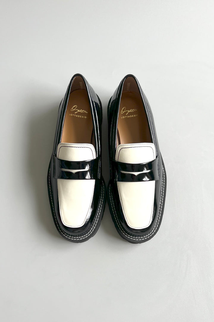 新品　箱入り　LOTTA ロッタデザイン　トラックソール　エナメル　ローファー ABBY-トラックソールローファー エナメルローファー ブラック